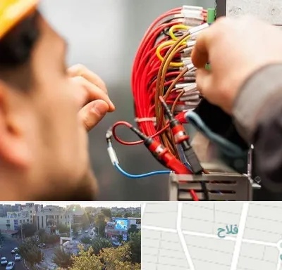 سیم کشی تلفن در فلاح