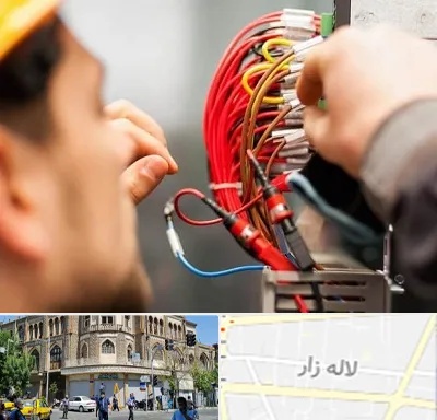 سیم کشی تلفن در لاله زار