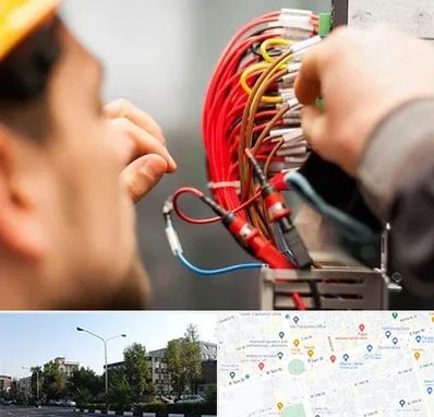 سیم کشی تلفن در میدان کاج