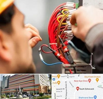 سیم کشی تلفن در سهروردی
