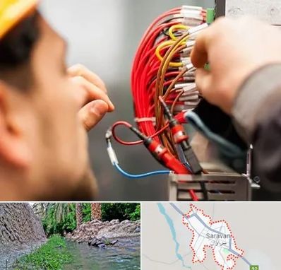 سیم کشی تلفن در سراوان