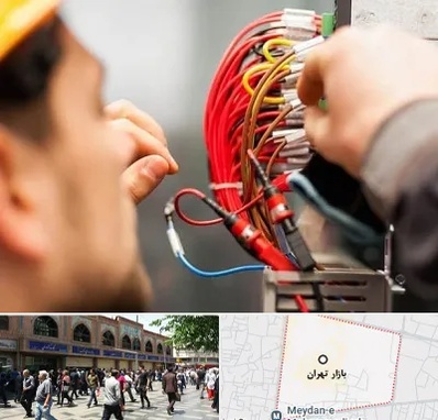 سیم کشی تلفن در بازار تهران