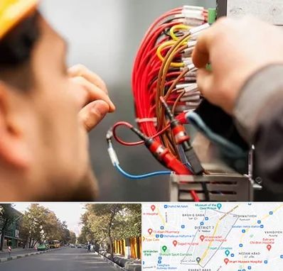 سیم کشی تلفن در شریعتی