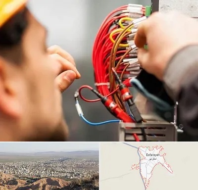 سیم کشی تلفن در اسفراین
