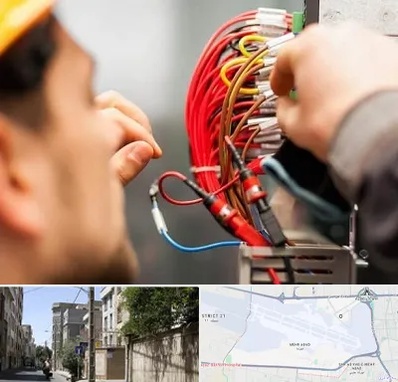 سیم کشی تلفن در مهرآباد