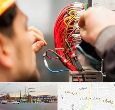 سیم کشی تلفن در میدان خراسان