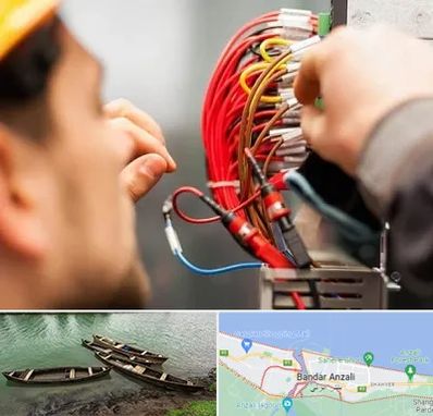 سیم کشی تلفن در بندر انزلی