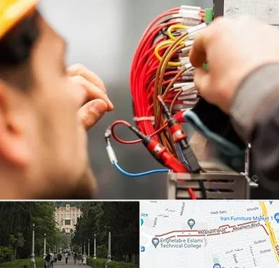 سیم کشی تلفن در بلوار معلم رشت