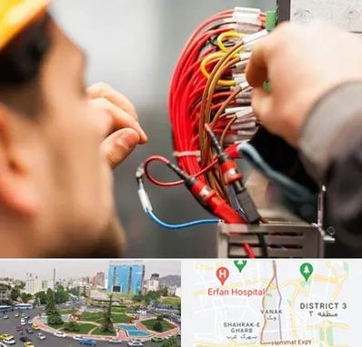 سیم کشی تلفن در ونک