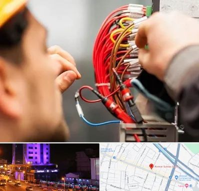 سیم کشی تلفن در آبرسان تبریز