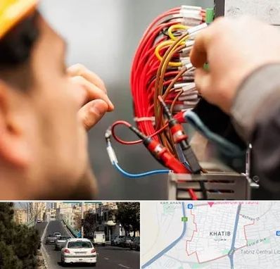 سیم کشی تلفن در خطیب تبریز