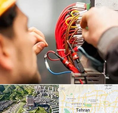 سیم کشی تلفن در شمال تهران