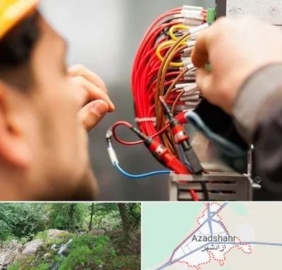 سیم کشی تلفن در آزادشهر