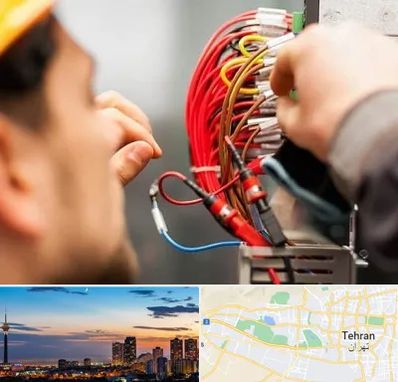سیم کشی تلفن در غرب تهران