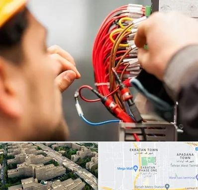 سیم کشی تلفن در اکباتان