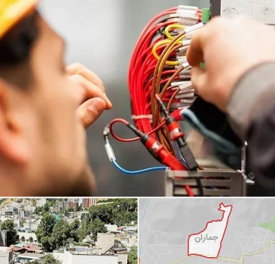 سیم کشی تلفن در جماران