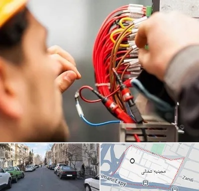 سیم کشی تلفن در مجیدیه شمالی