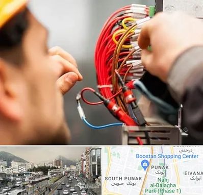 سیم کشی تلفن در پونک