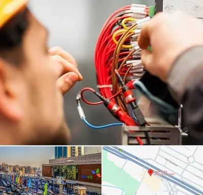 سیم کشی تلفن در لاله پارک تبریز