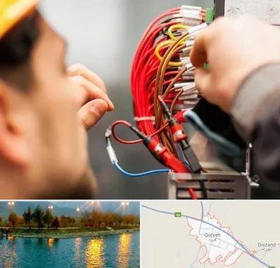 سیم کشی تلفن در قروه