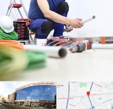 سیم کشی ساختمان در نصف راه تبریز