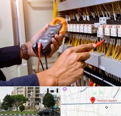 برق کشی ساختمان در میدان فردوسی تهران