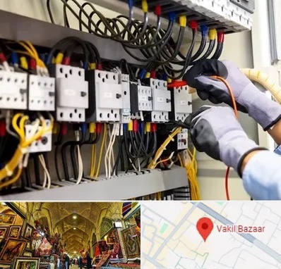 رفع اتصالی برق در بازار وکیل شیراز