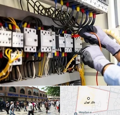 رفع اتصالی برق در بازار تهران