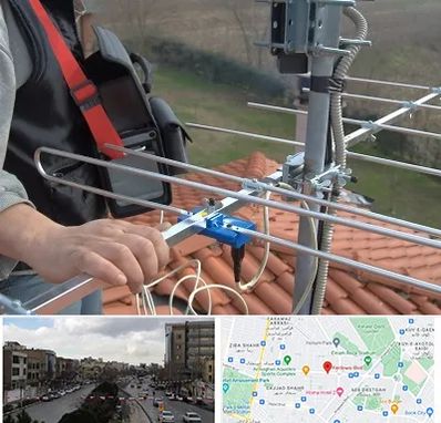 نصاب آنتن تلویزیون در بلوار فردوسی مشهد