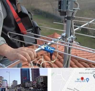 نصاب آنتن تلویزیون در چهارراه طالقانی کرج