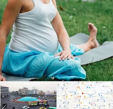 کلاس یوگا بارداری در میدان انقلاب