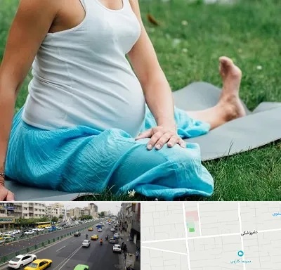 کلاس یوگا بارداری در خیابان دامپزشکی