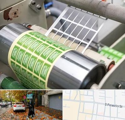 چاپ لیبل در خیابان فلسطین