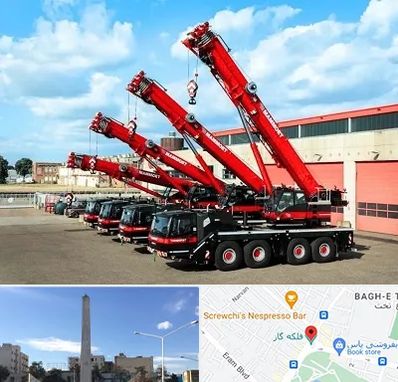 جرثقیل در فلکه گاز شیراز