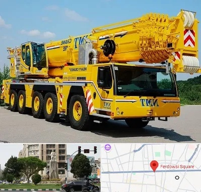 جرثقیل کفه دار در میدان فردوسی تهران