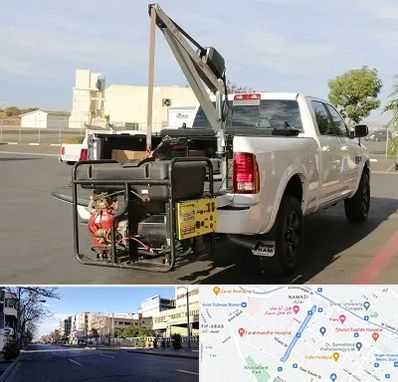 جرثقیل نیسان در خیابان ملاصدرا شیراز