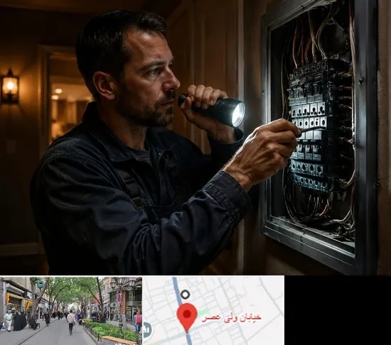 برقکار شبانه روزی در ولیعصر شهریار