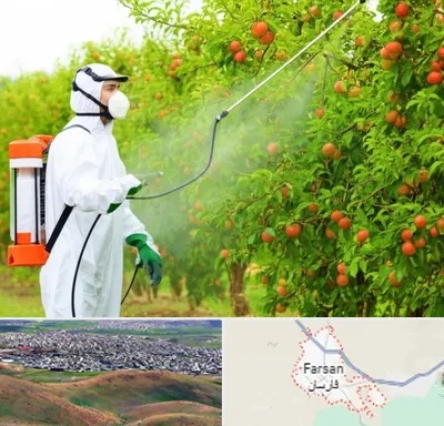 سمپاشی درختان در فارسان