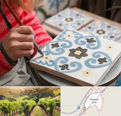 کلاس آموزش نقاشی روی سرامیک در تاکستان