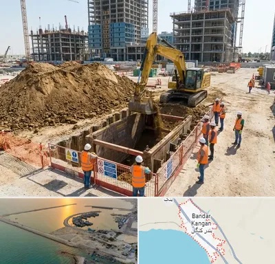 خاکبرداری و گودبرداری در بندر کنگان