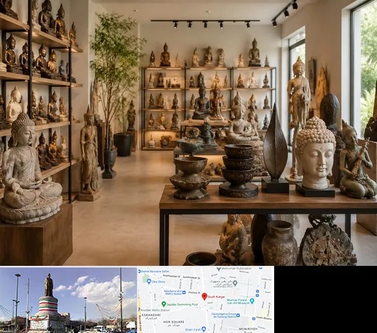 مجسمه فروشی در کارگر جنوبی