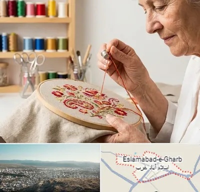 گلدوزی در اسلام آباد غرب
