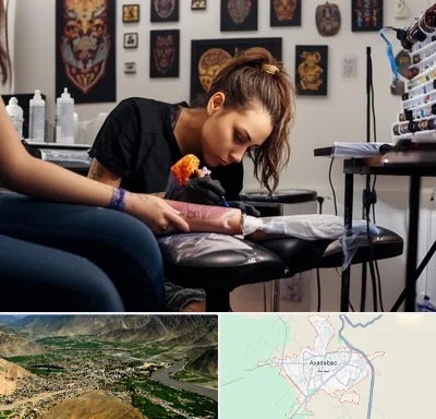 تاتو کار خانم در اسدآباد