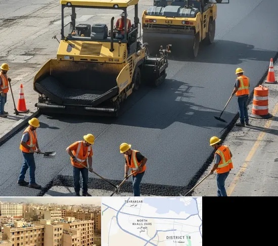 آسفالت کاری در جنوب غرب تهران