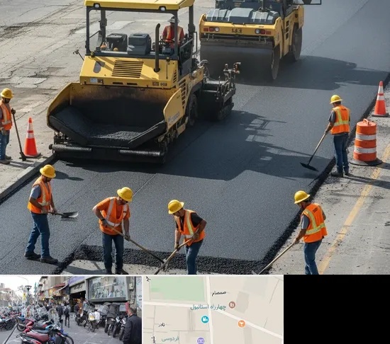 آسفالت کاری در چهارراه استانبول