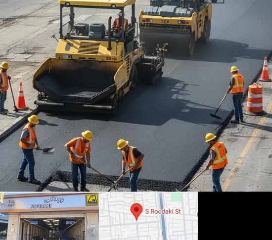 آسفالت کاری در رودکی