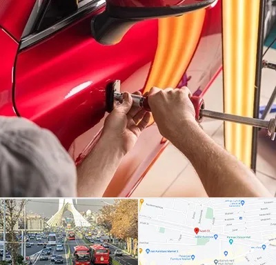صافکاری با دستگاه مکش در خیابان آزادی