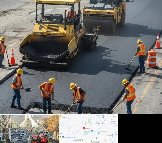 آسفالت کاری در خیابان آزادی