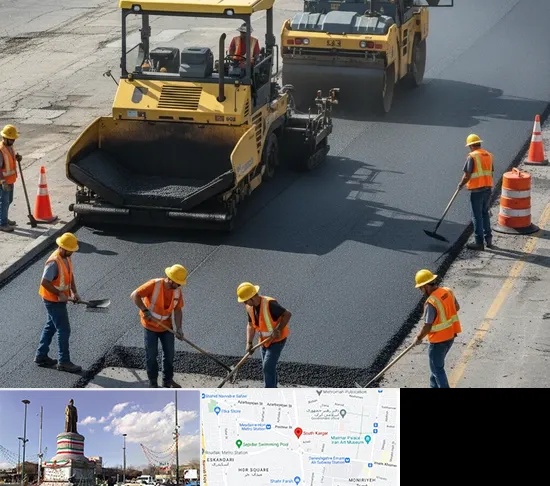 آسفالت کاری در کارگر جنوبی