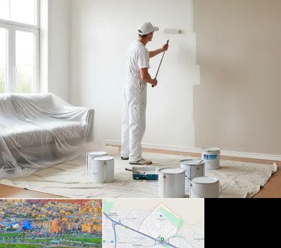نقاشی ساختمان در رشدیه تبریز